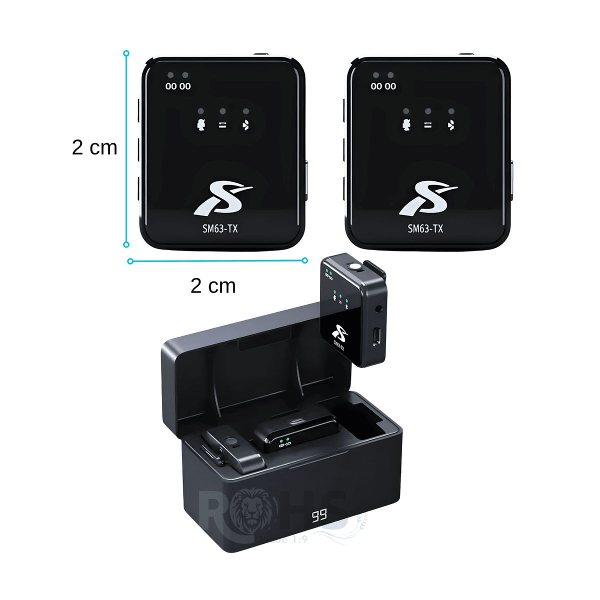 ROHS - Micrófono Solapero Inalámbrico DUAL 4 en 1 SX63 (X2 Unidades)