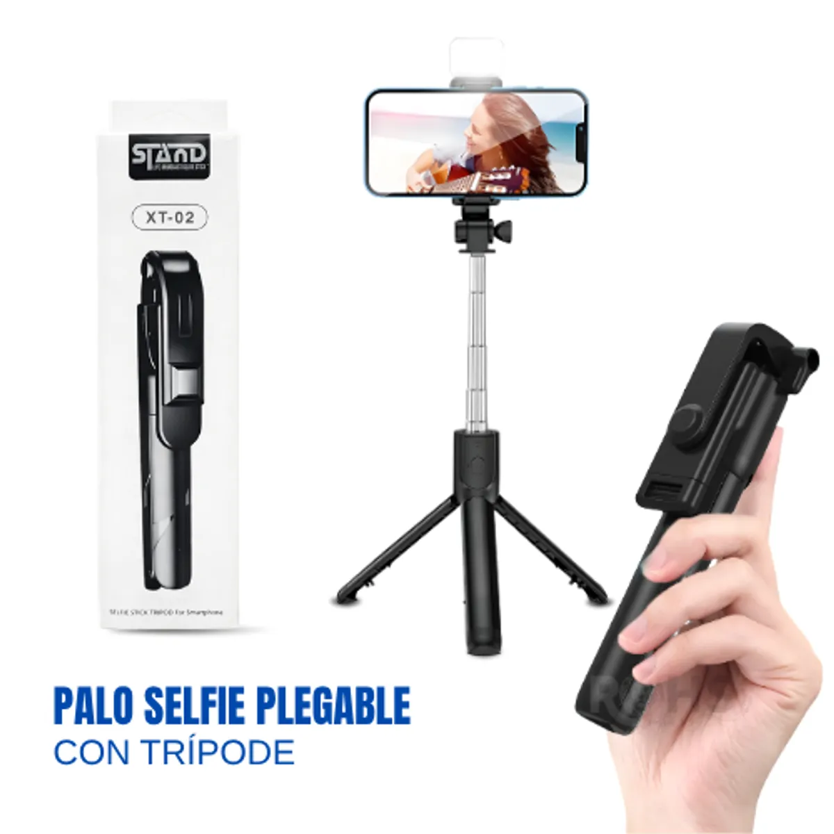 ROHS - Palo Selfie con Trípode Inalámbrico Modelo XT-02