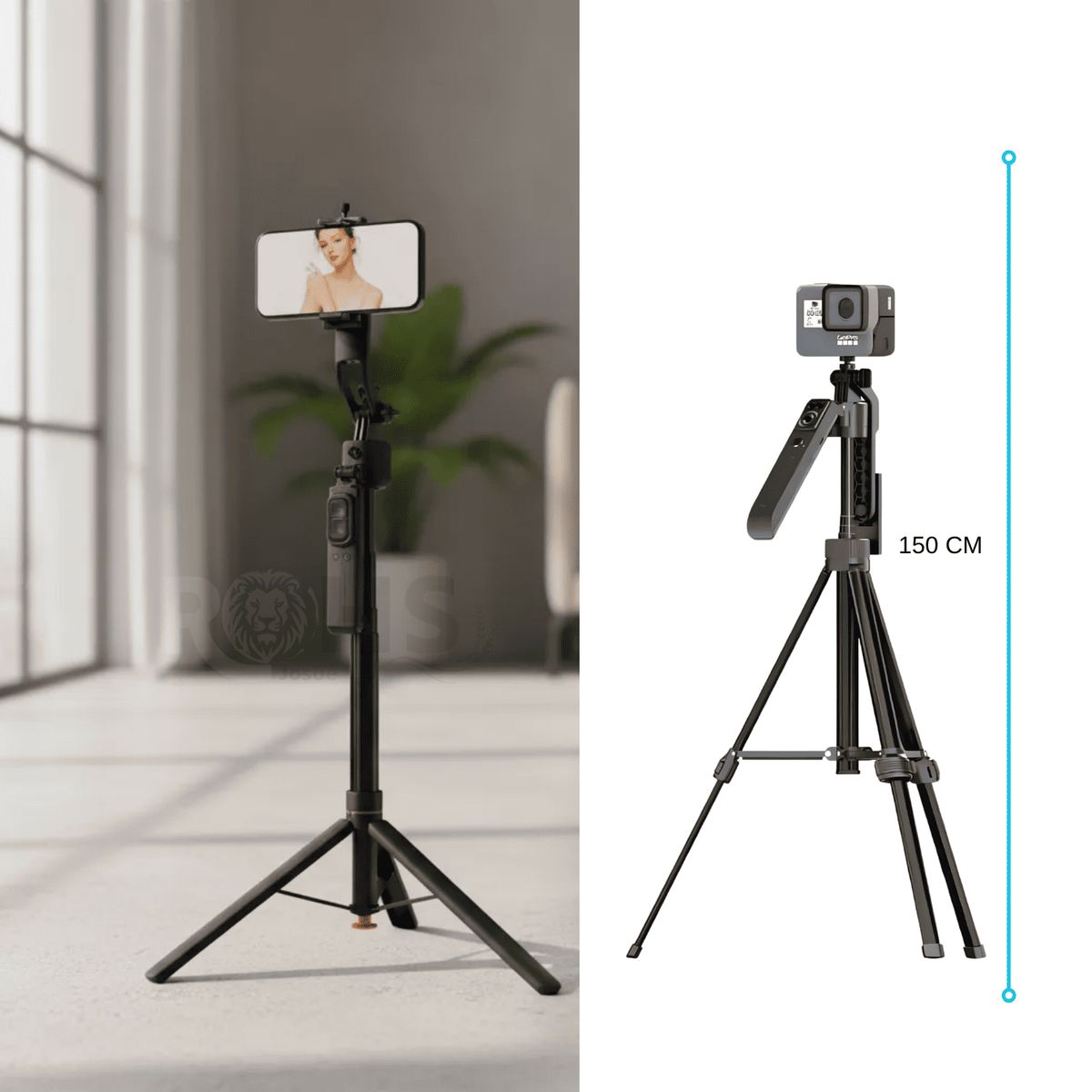 OEM - Trípode Con Sensor De Movimiento 360° + Regalo Luz RGB Para Selfie