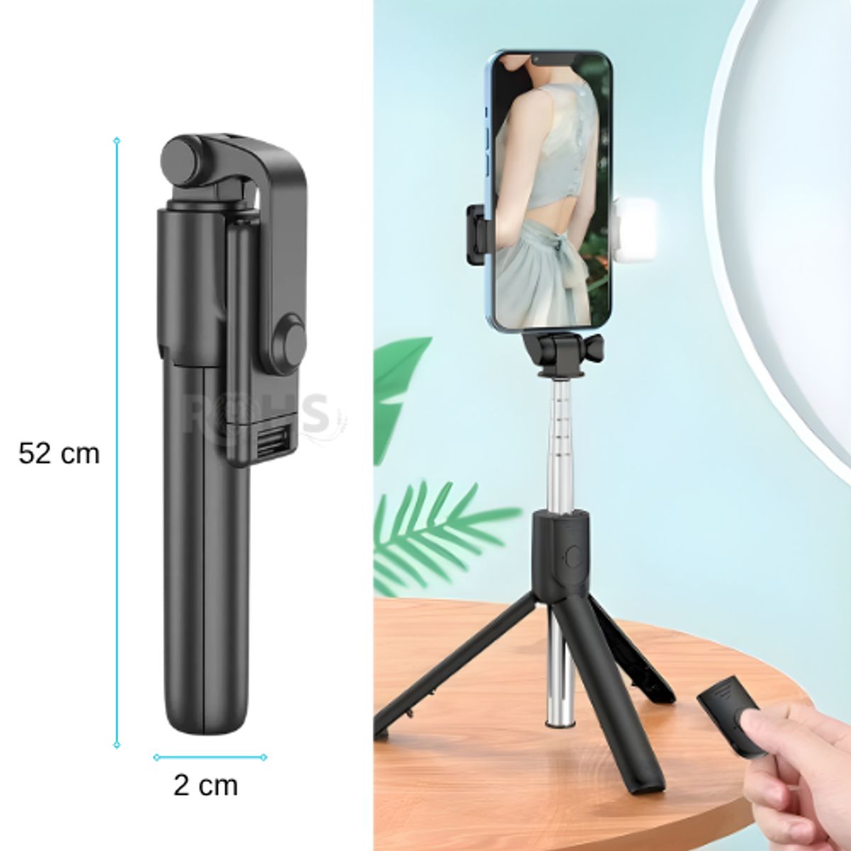 ROHS - Palo Selfie con Trípode Inalámbrico Modelo XT-02  (X2 Unidades)