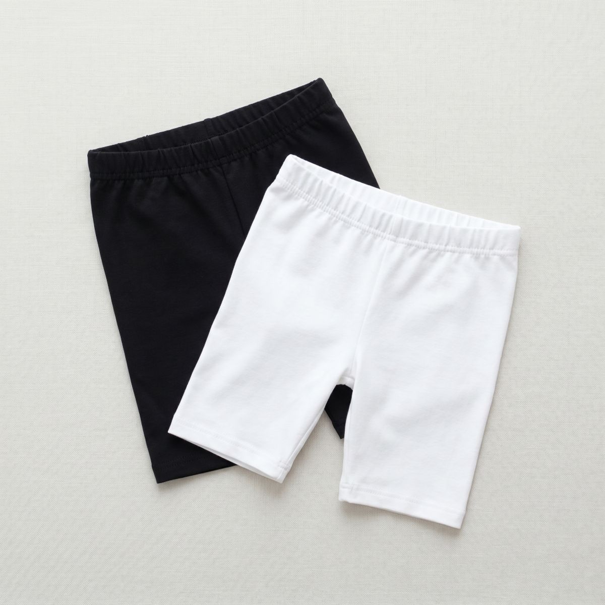 GENERICO - Set x2 Biker Short Niña Algodón Negro y Blanco - Angela Kids