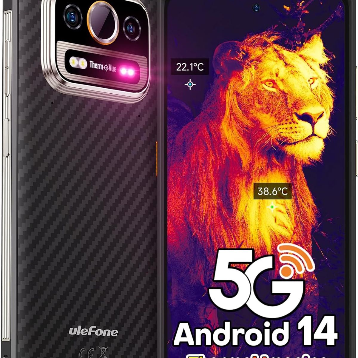 ULEFONE - Ulefone 5G Armor 25T Pro celular 12GB+256GB Smartphone-Negro