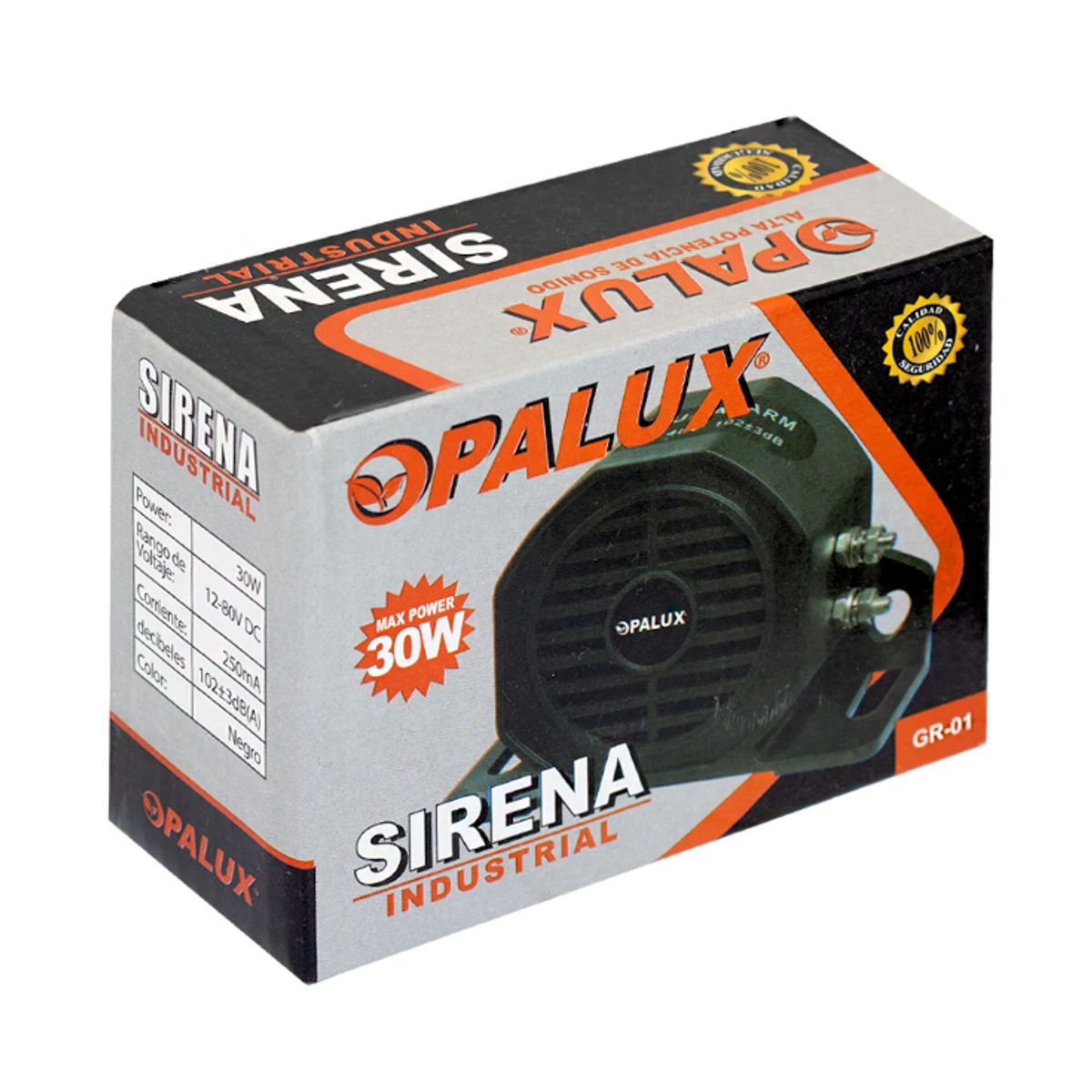 OPALUX - Sirena Industrial de Retroceso 30W GR-01 OPALUX