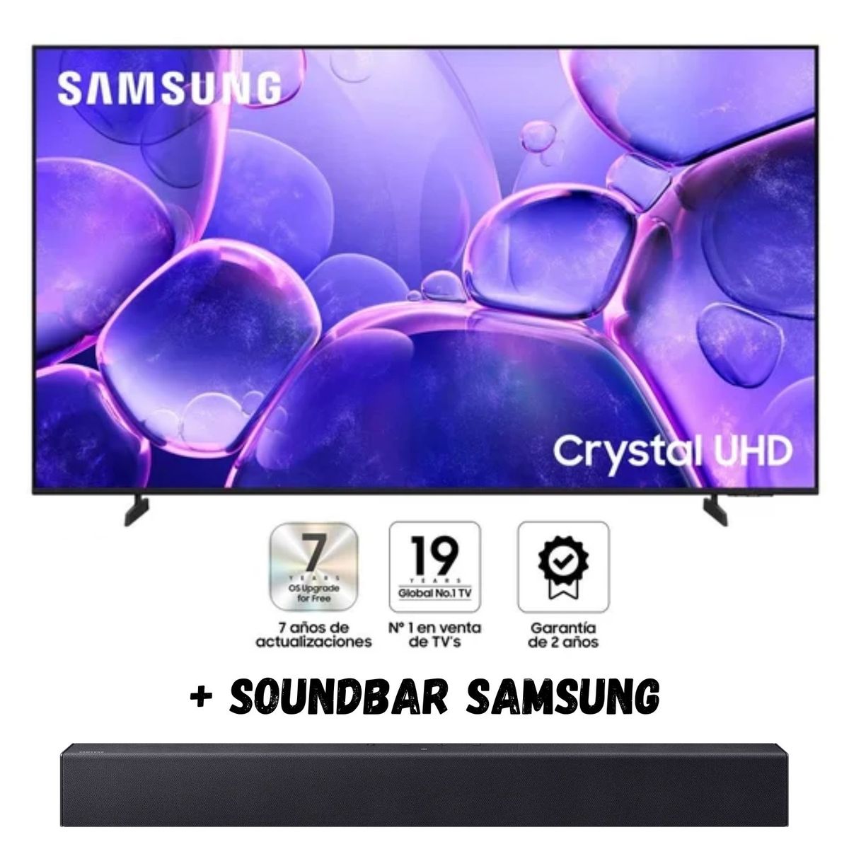 SAMSUNG - Televisor 75'' SAMSUNG CRYSTAL UHD 4K UN75U8000FGXPE 2025 + Soundbar Samsung