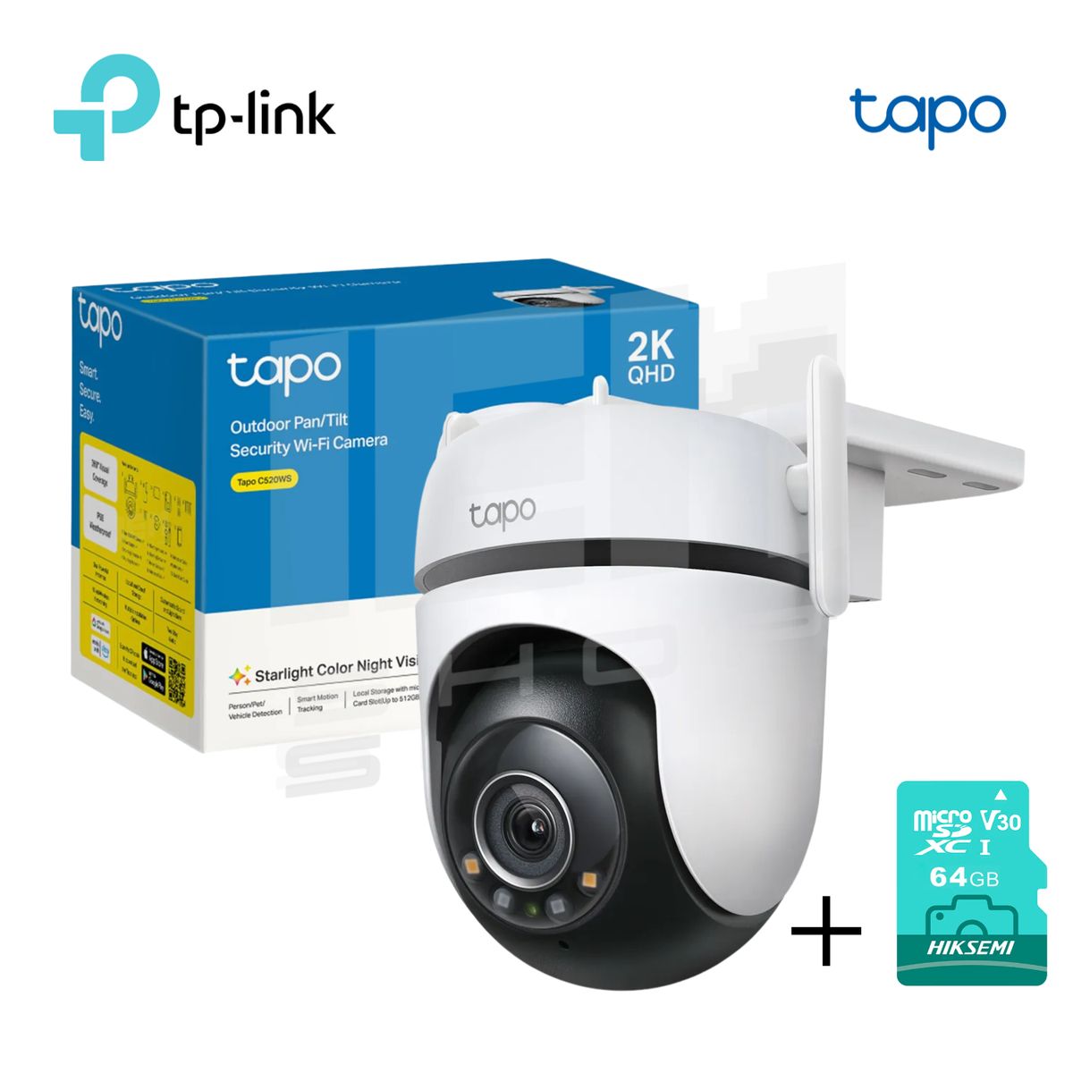 TP LINK - Cámara Wi-Fi de seguridad Tapo-C520WS + MicroSD 64GB - Tp-Link