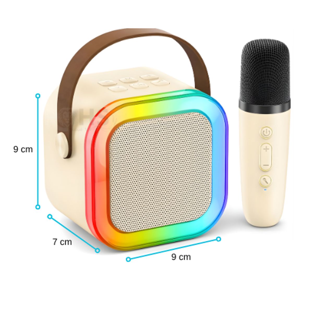 ROHS - Micrófono Karaoke Con Parlante - Beige, Ideal Para Diversión De Los Peques, Pack X2 Unidades