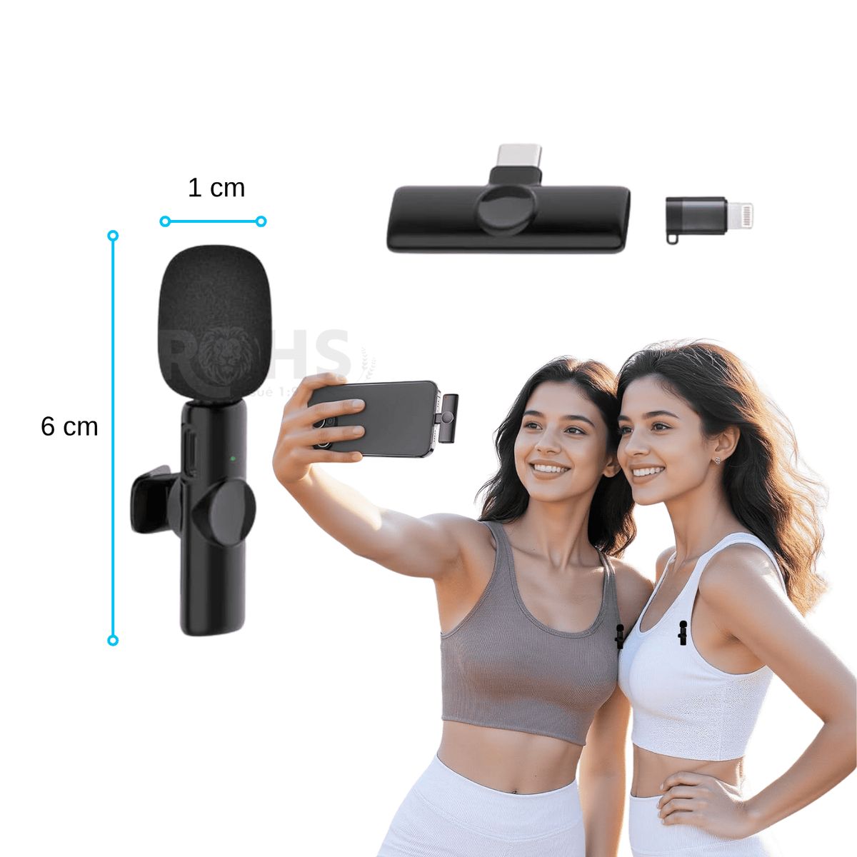 ROHS - Micrófono Inalámbrico K11 Para Iphone y Android X2 Unidades