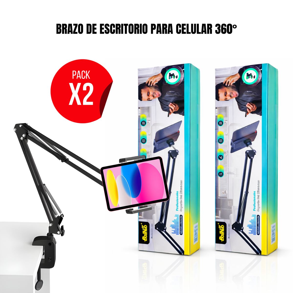 OEM - Brazo De Escritorio Para Celular y Micrófono X2 Unidades