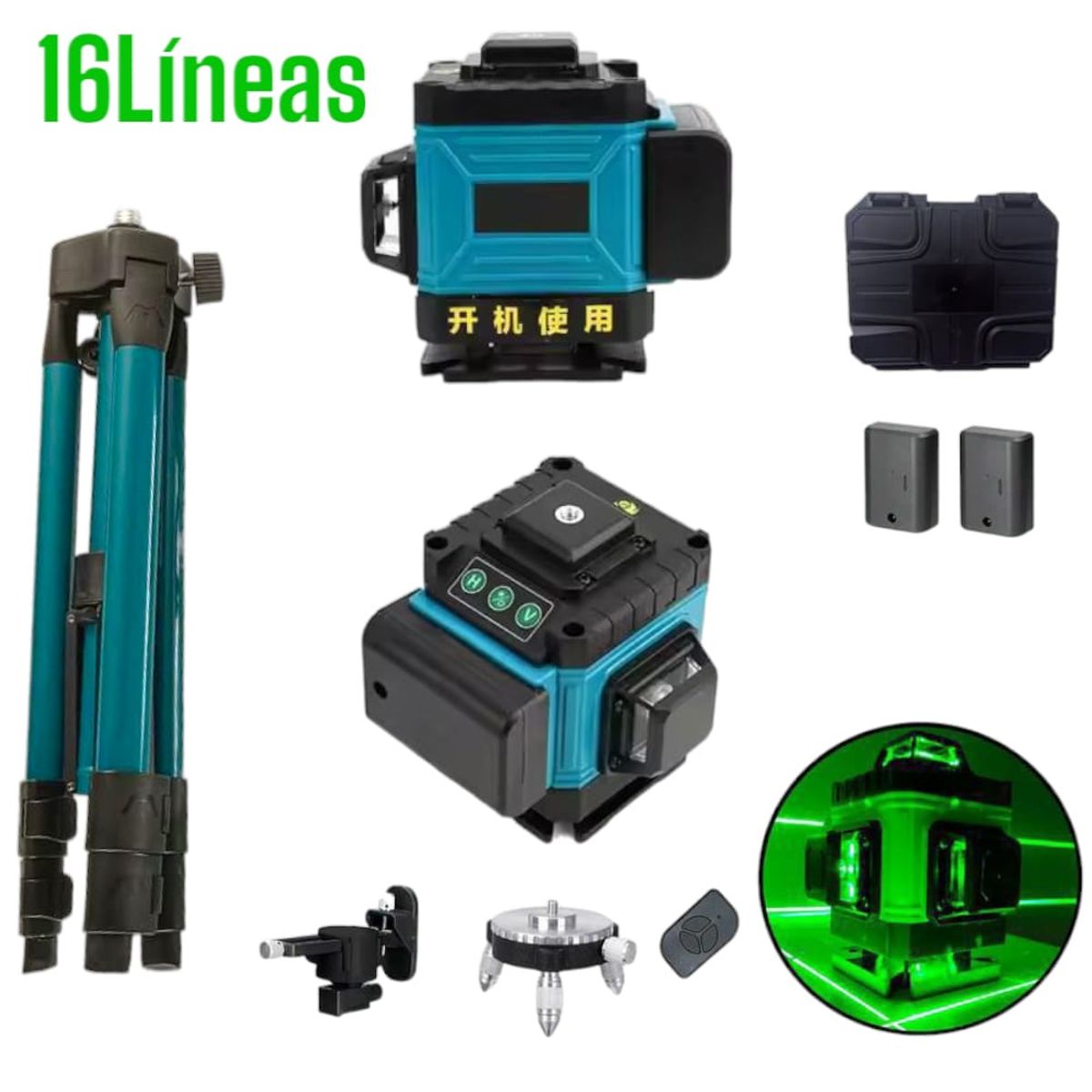 OEM - Nivel Láser Profesional 16 Líneas 4D Verde - Herramienta 360° para Construcción y Drywall