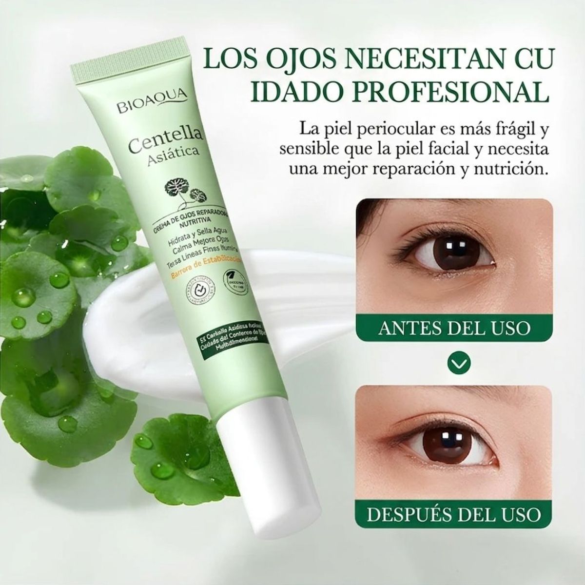 BIOAQUA - Bioaqua Contorno De Ojos Centella Asiatica 20g Hidratante Reparadora