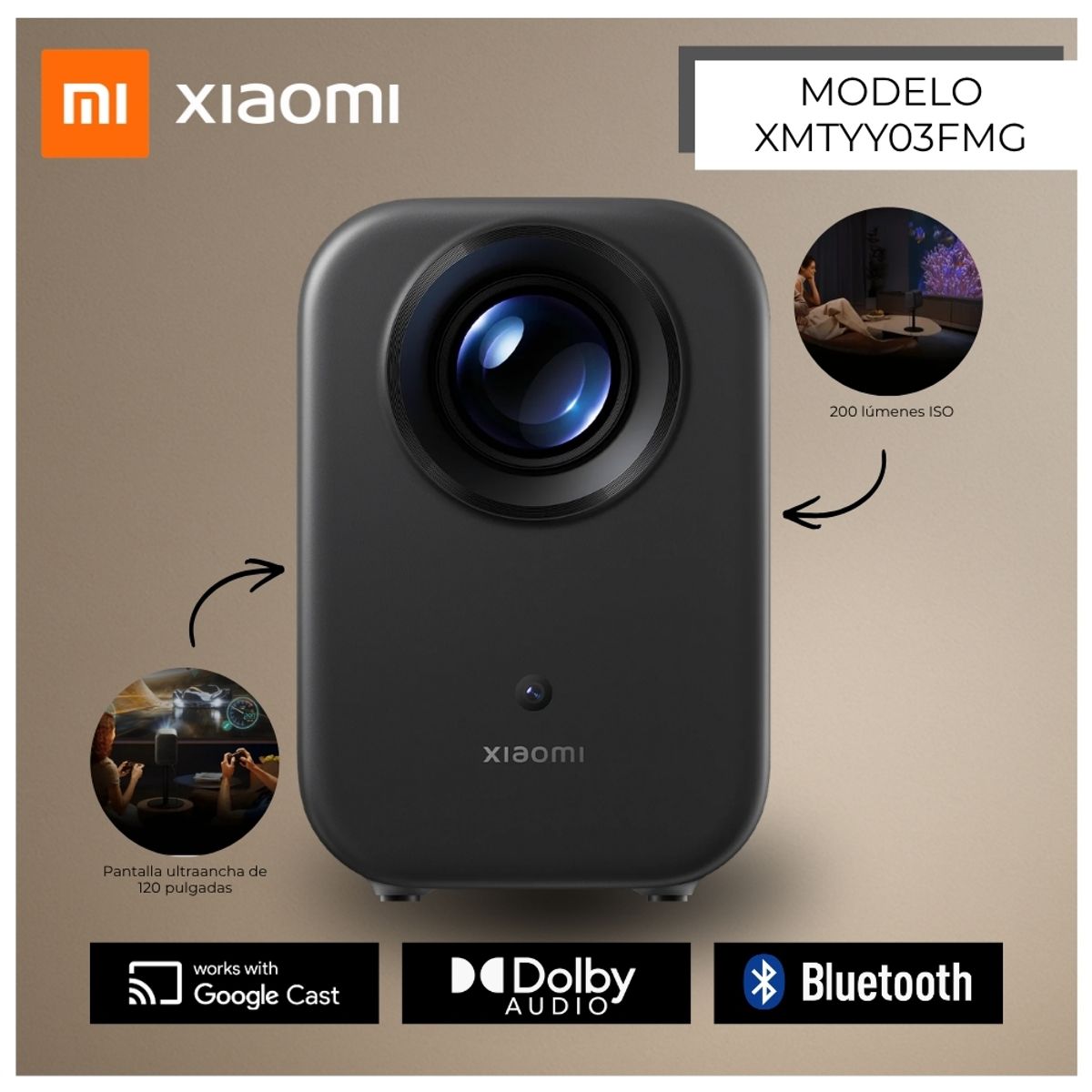 XIAOMI - Proyector Inteligente Xiaomi L1 US XMTYY03FMG- Negro