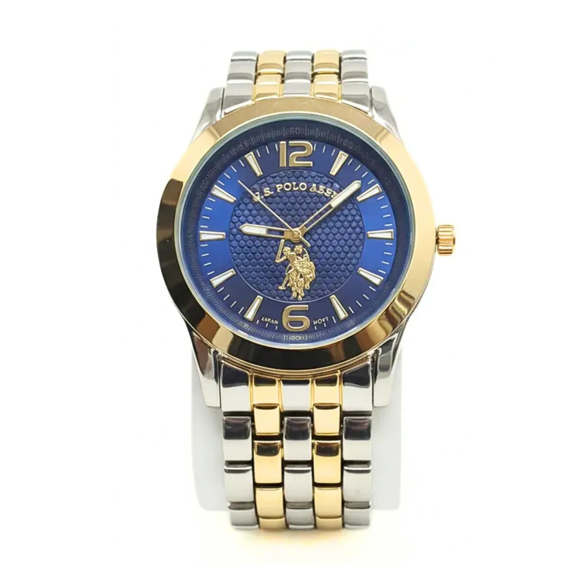 US POLO ASSN - Reloj de cuarzo de dos tonos para hombre US Polo Assn - con detalle