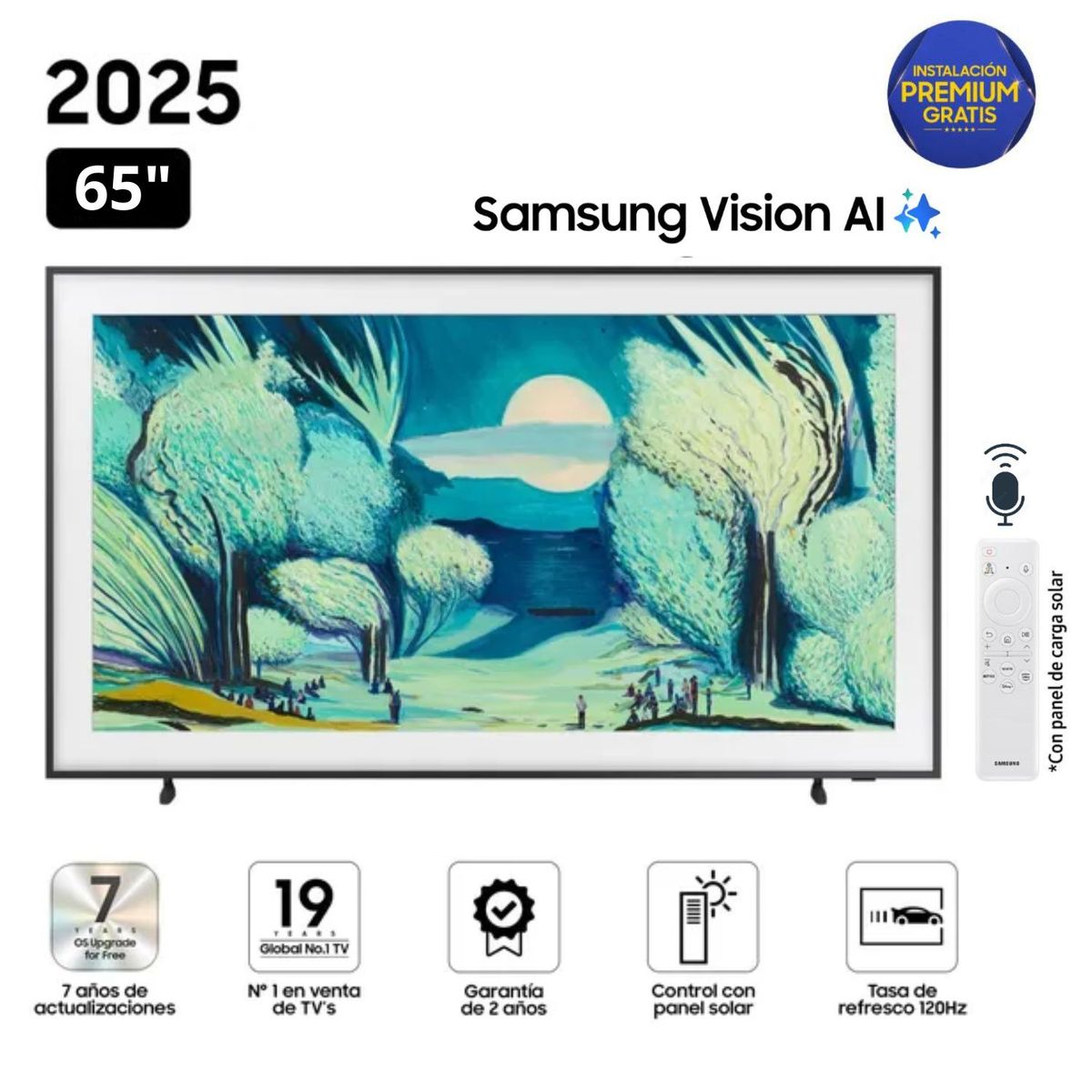 SAMSUNG - Televisor Samsung The Frame 65" Qled 4k Vision AI Smart TV QN65LS03F - Nuevo 2025