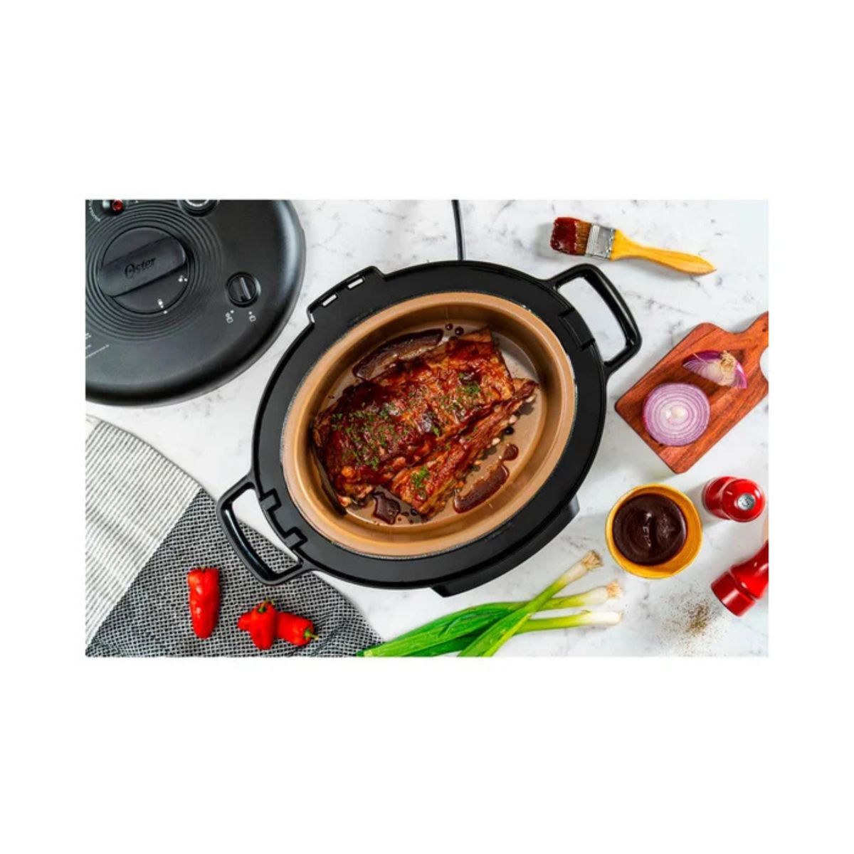 OSTER - Multi Olla Ovalada Oster 15 Funciones CKSTPCECOV57 Acero 1000 watts