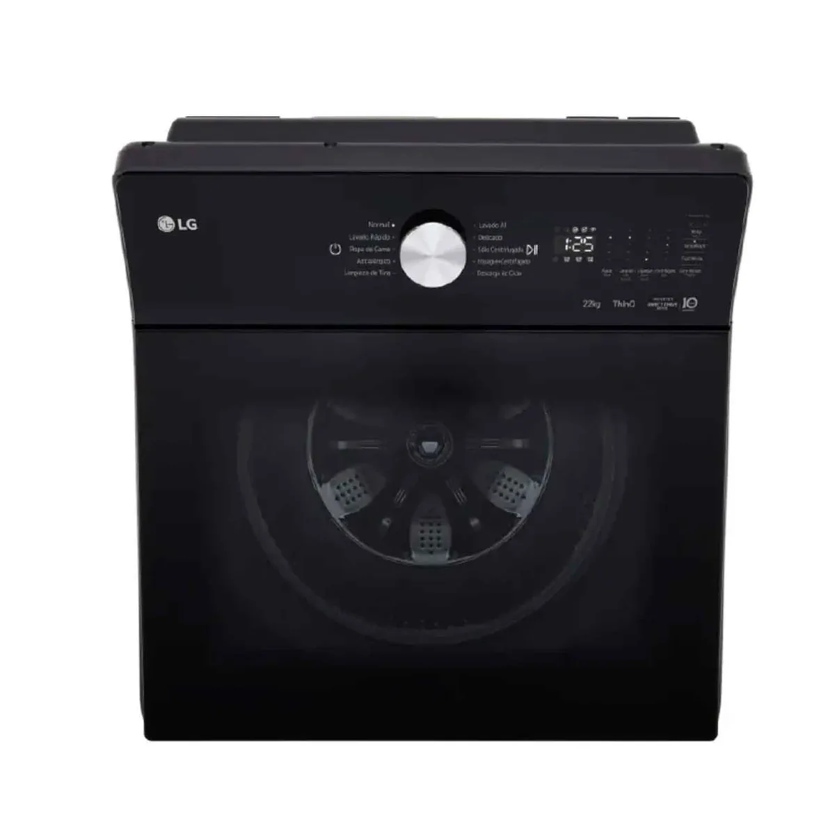 LG - Lavadora LG 22Kg AI DD Carga Superior Negro Plateado LG WT22EGTXS