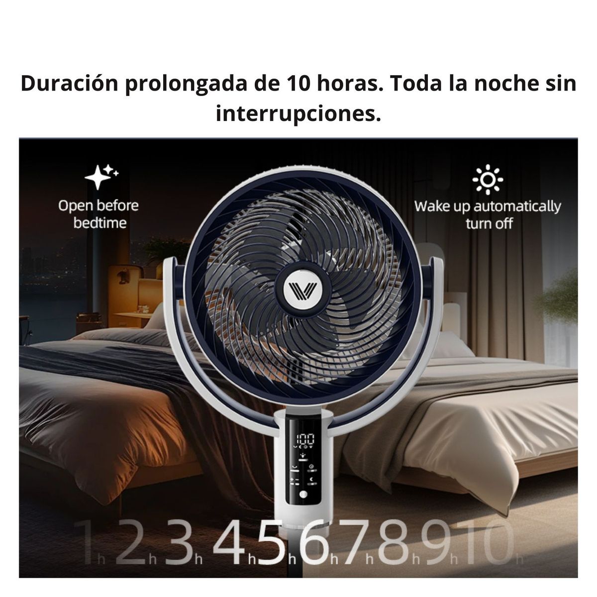 OEM - Ventilador de Piso Silencioso Rotación 360 con Control Remoto y Temporizador KS-F3