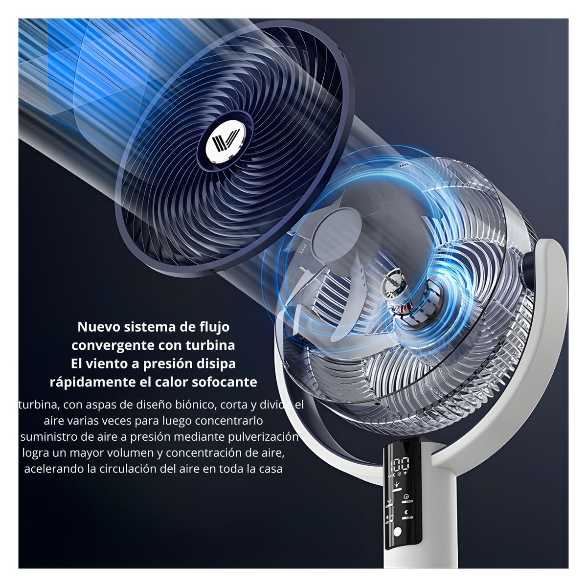 OEM - Ventilador de Piso Silencioso Rotación 360 con Control Remoto y Temporizador KS-F3