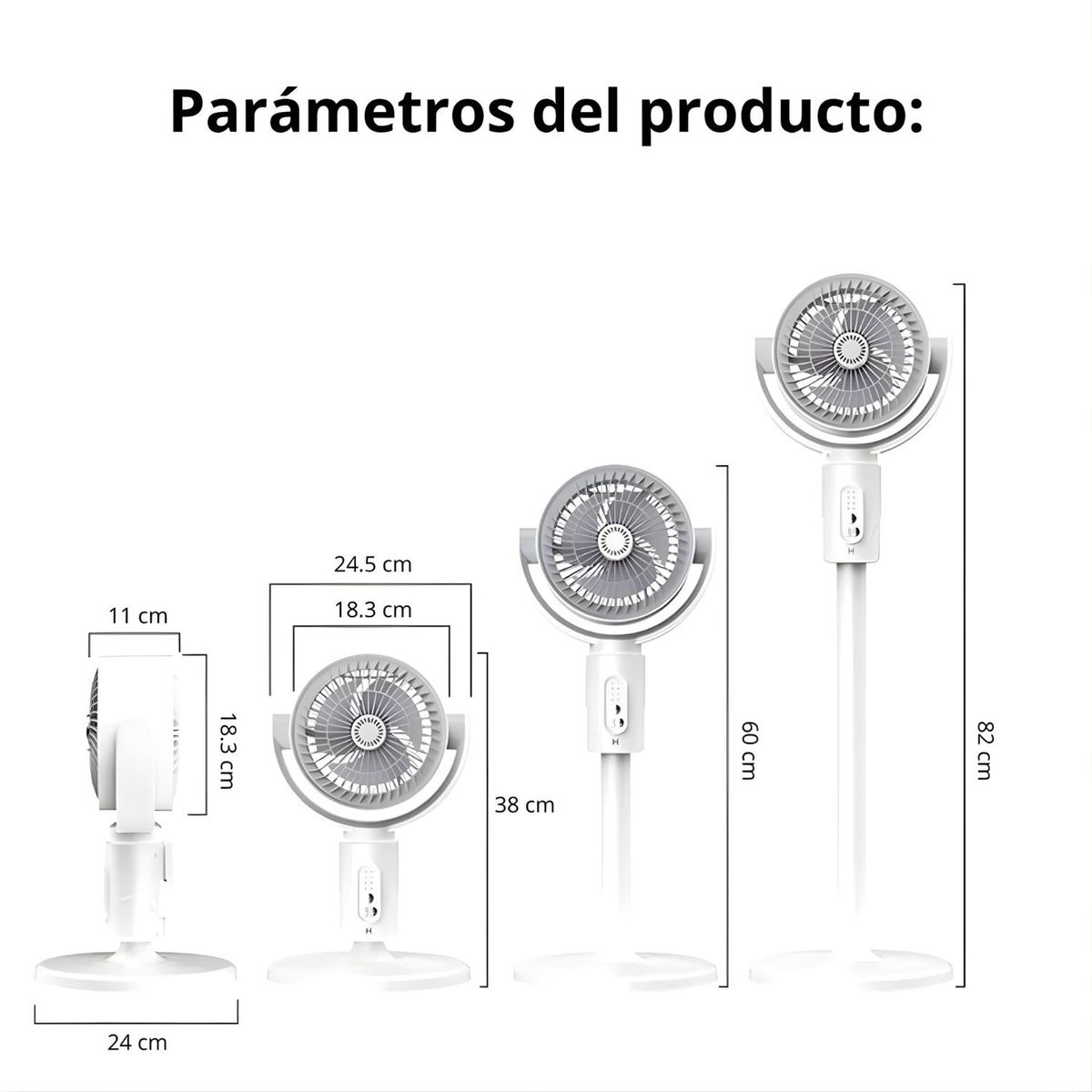 OEM - Ventilador Vertical Recargable 180° 3 Alturas 5 Velocidades con Control Remoto KS-F1