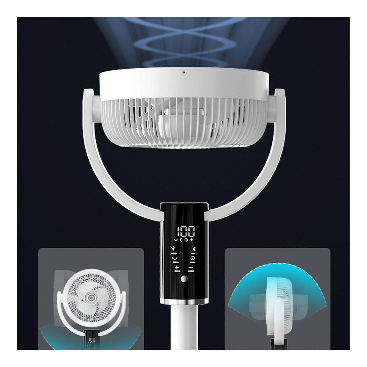 OEM - Ventilador de Piso Recargable 3 Alturas 8 Velocidades con Control Remoto y Temporizador KS-F5