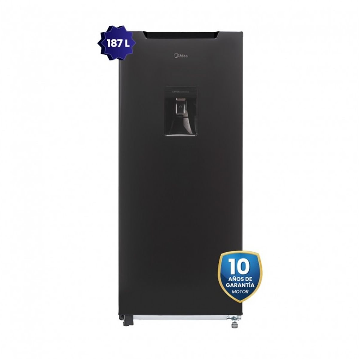 MIDEA - Refrigeradora 187 litros Monopuerta Negra Midea MDRD190ANLXW-PE