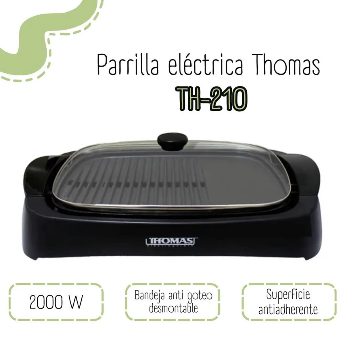 THOMAS - Parrilla Eléctrica Thomas TH-210 de 2000w