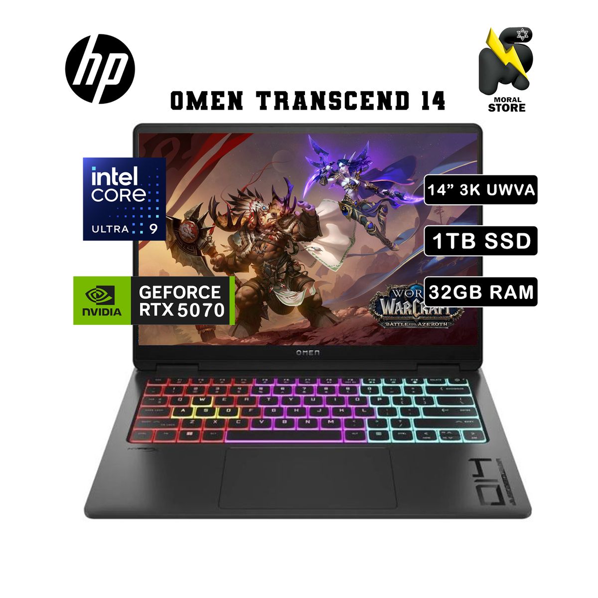 HP - LAPTOP HP OMEN TRANSCEND 14-FB1023DX  INTEL CORE ULTRA 9-285H 32 GB RAM 1TB SSDRTX507014 OLED