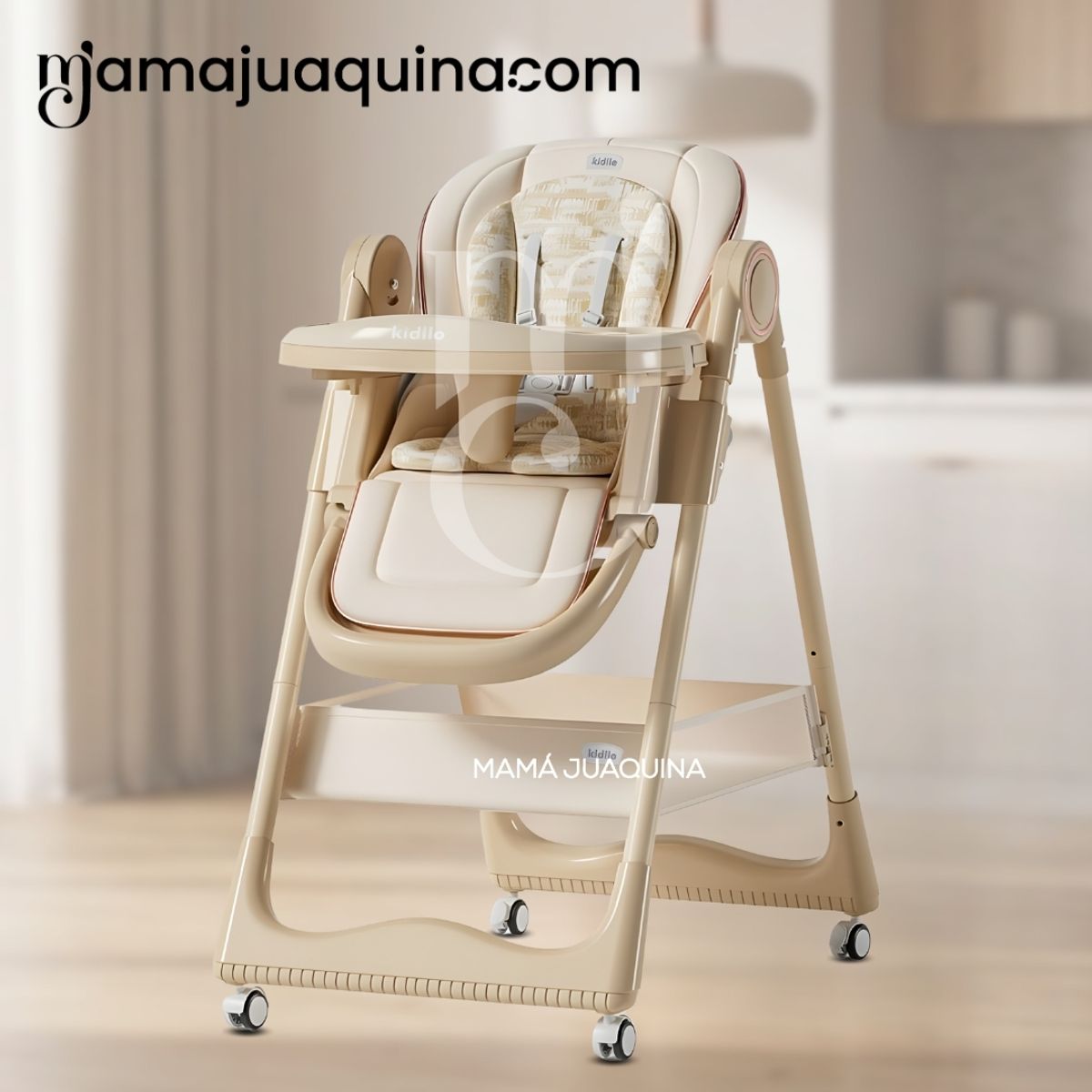BABY - Silla de Comer Plegable «ARELY» Kidilo de Lujo Beige