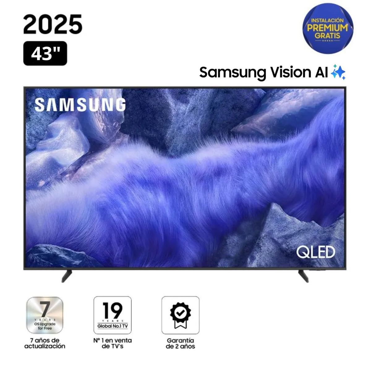 SAMSUNG - Televisor Samsung QLED 43" Visión AI Smart TV QN43QEF1AGXPE - Nuevo 2025