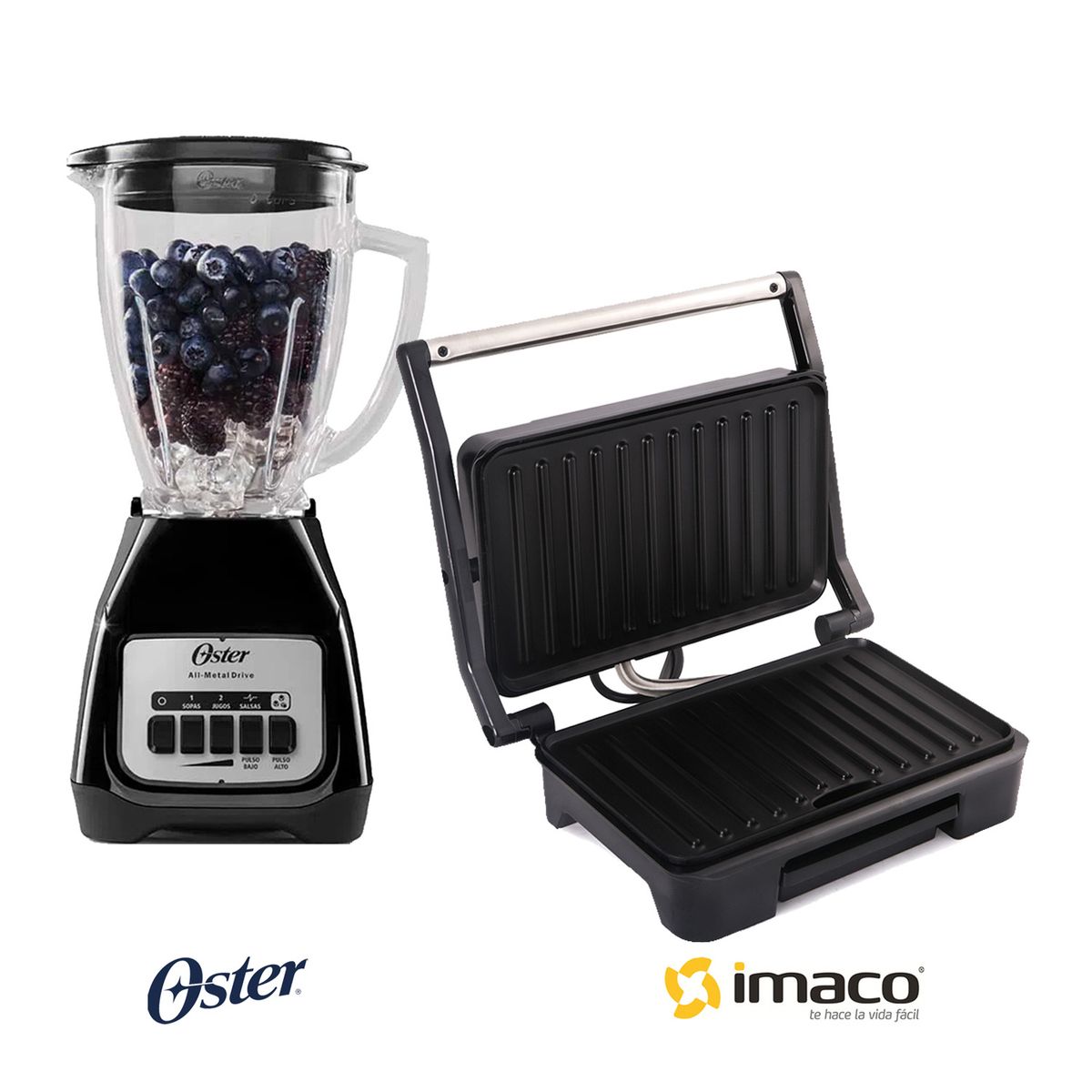 OSTER - Combo Licuadora Oster BLSTKAG-BPB 1.5 Lt mas Mini Grill Imaco IG2314