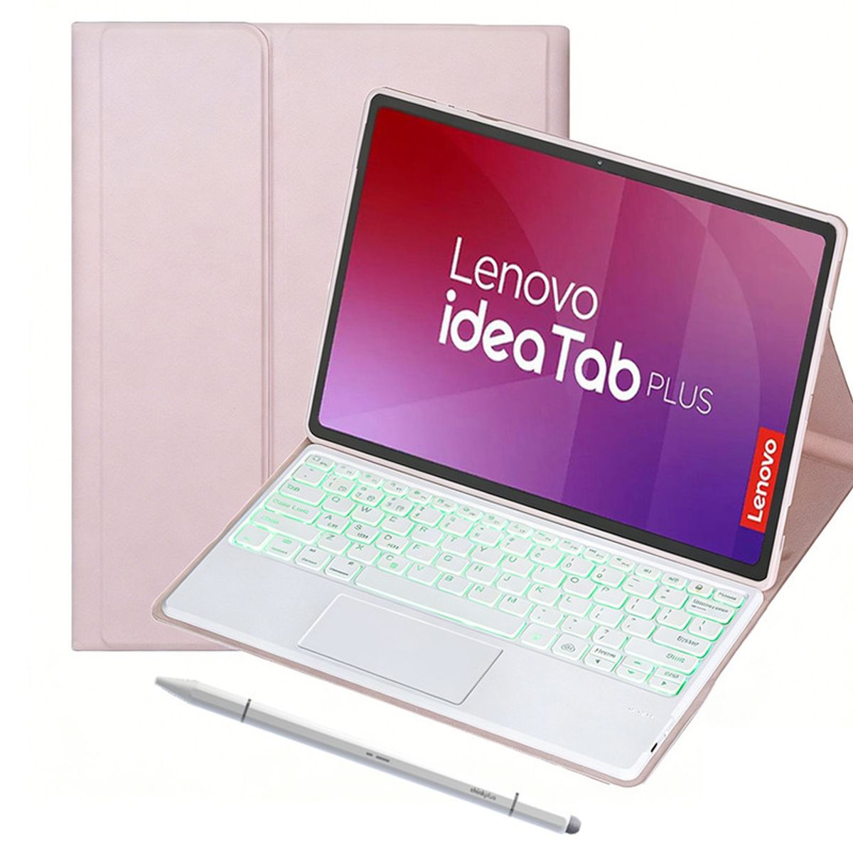 LENOVO - Tablet Lenovo Pad Plus 12 8G+128G 10200mAh de con WiFi - Gris+Rosado luminsos teclado Lápiz óptico