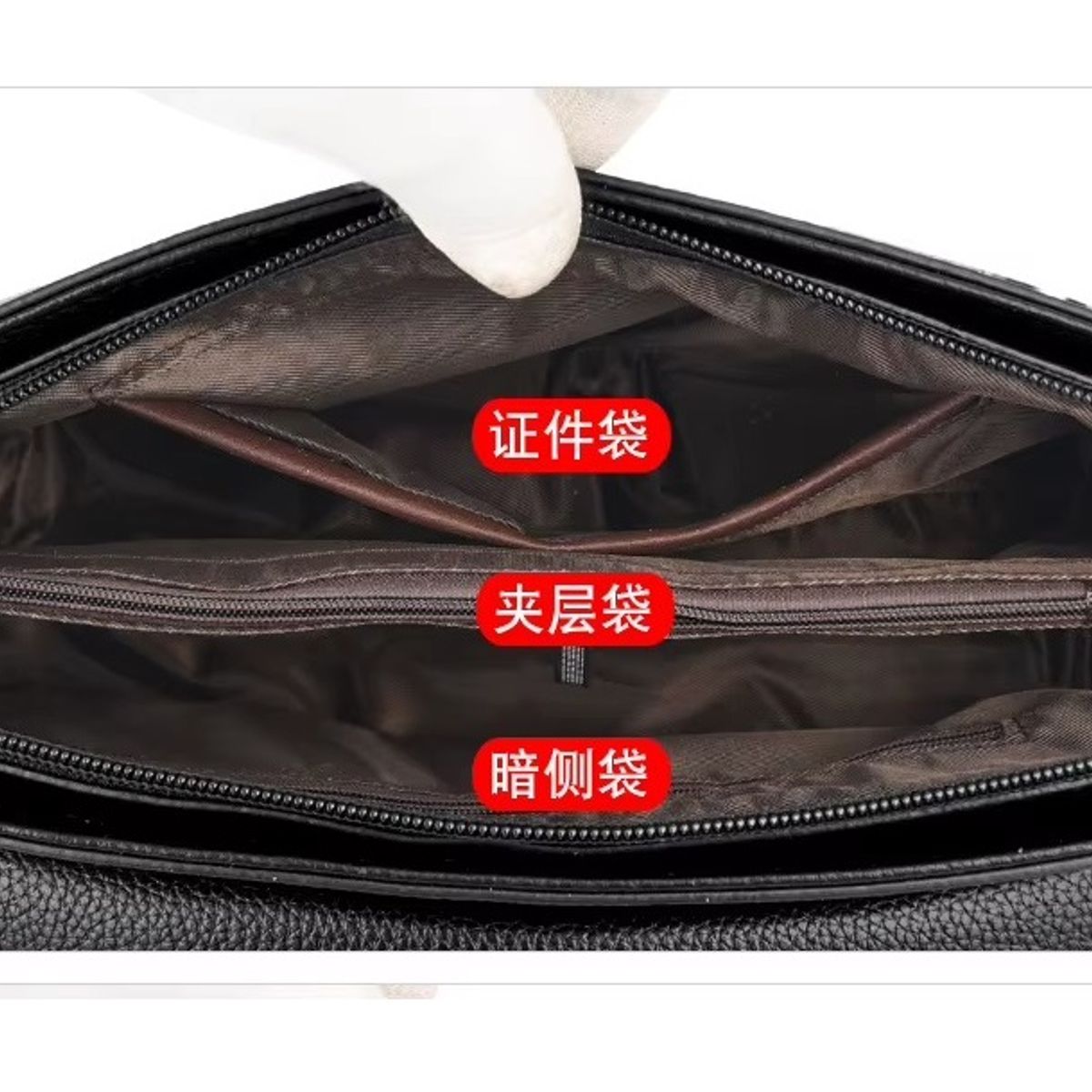 GENERICO - Cartera Bandolera Negro Cinta Lazo