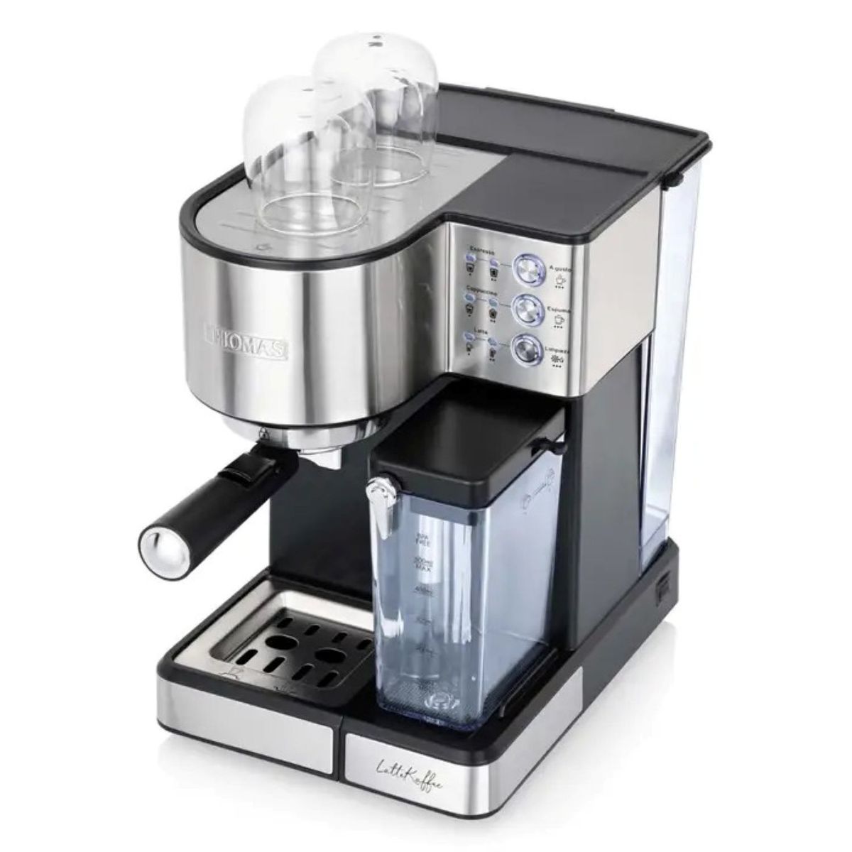 THOMAS - Cafetera THOMAS Espresso Lattekaffee TH-160DELI Plateado Negro