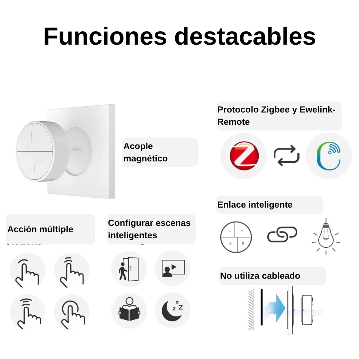 SONOFF - Botón inalámbrico inteligente 4 en 1 Zigbee-  SNZB01M SONOFF