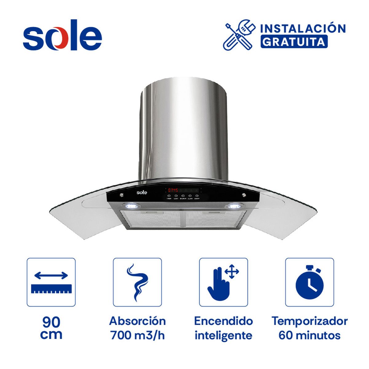 SOLE - COMBO0947 Sole Encimera + Camp Extractora + Horno