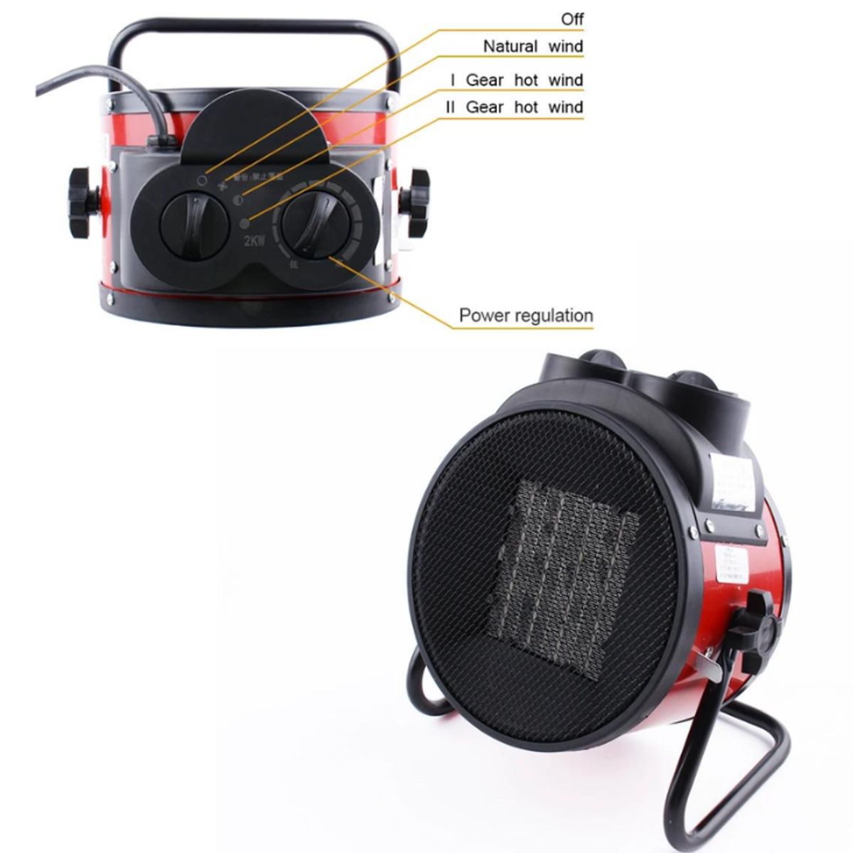 GENERICO - Calefactor Cerámico Turbo 2000W Calentamiento Instantáneo y Ultra Silencioso