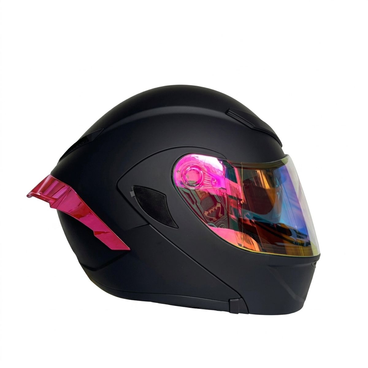 CASCO PARA MOTO XTREME NEGRO VISOR ROSA DIA Y NOCHE TALLA S, marca XTREME - Foto 2