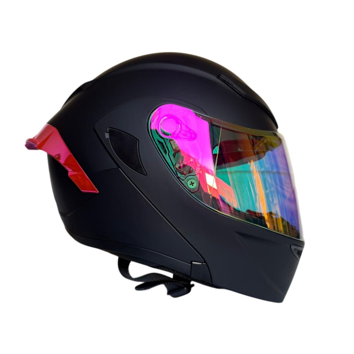 CASCO PARA MOTO XTREME NEGRO VISOR ROSA DIA Y NOCHE TALLA S, marca XTREME - Foto Principal