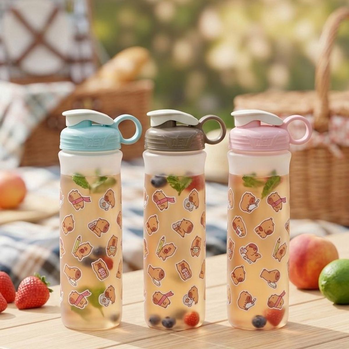 SET 3 TOMATODOS CAPIBARA  COLORES VARIADOS 700 ML, marca GENERICO - Foto Principal