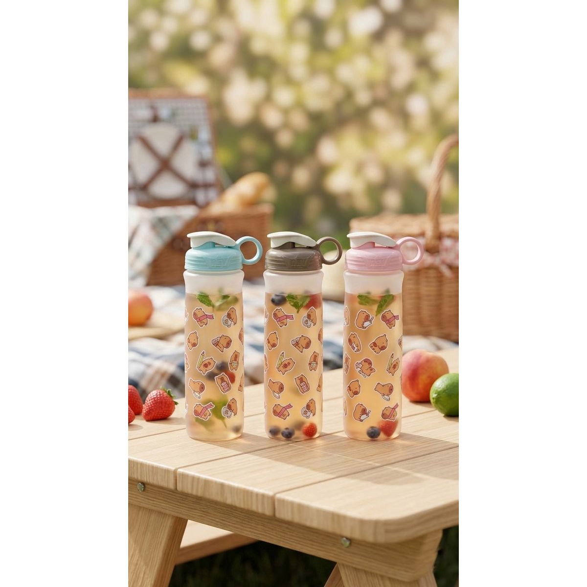 SET 3 TOMATODOS CAPIBARA  COLORES VARIADOS 700 ML, marca GENERICO - Foto Principal