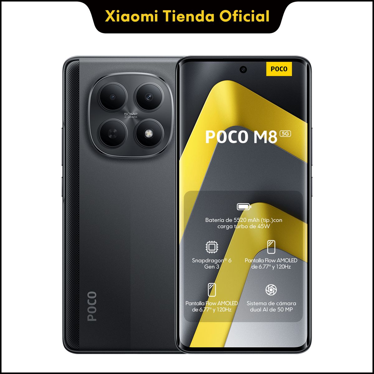 POCO M8 5G Negro 8GB + 256GB, marca XIAOMI - Foto Principal