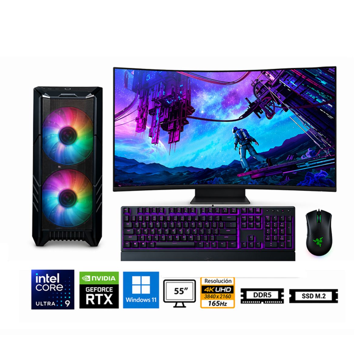 GENERICO - Pc Core Ultra 9 285K Propc Haf 500 32-1Tb-55" Geforce Rtx 5070 Ti 16Gb, W11Home
