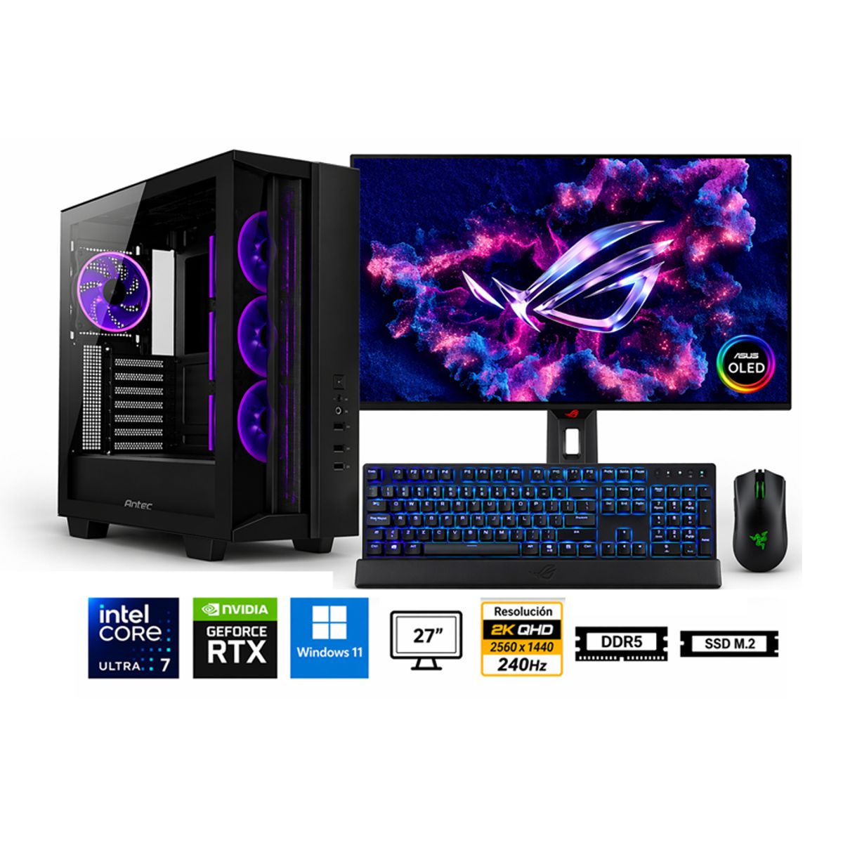 GENERICO - Pc Core Ultra 7 265Kf Propc A32 Plus 16-1Tb-27" Geforce Rtx 5060 8Gb, W11Home