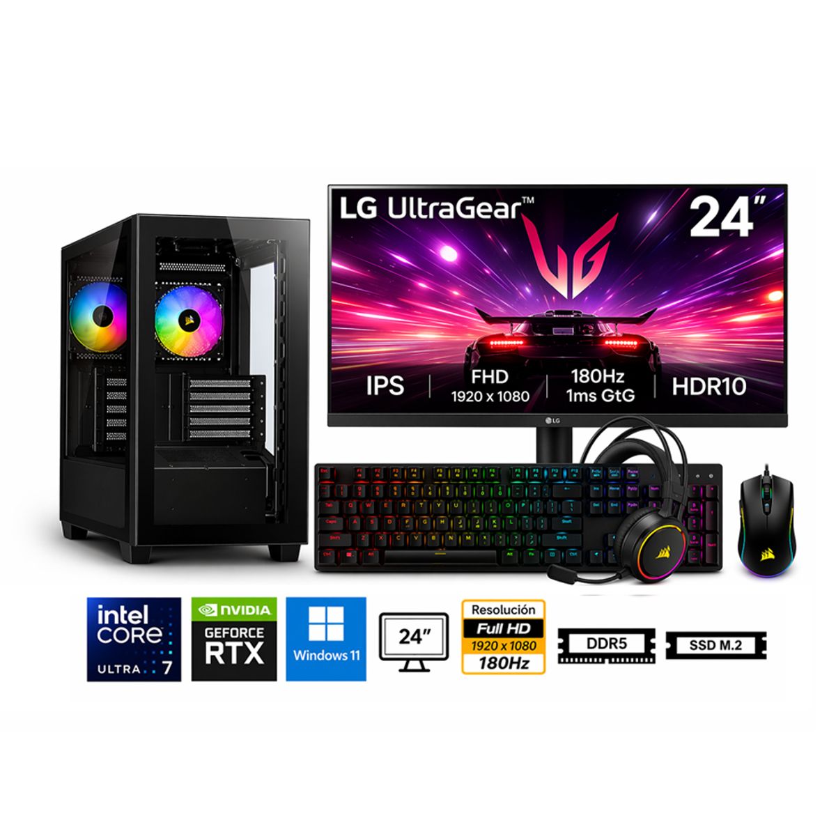 GENERICO - Pc Core Ultra 7 265F Propc Cx500M 16-512-24" Geforce Rtx 3050 6Gb, W11Home