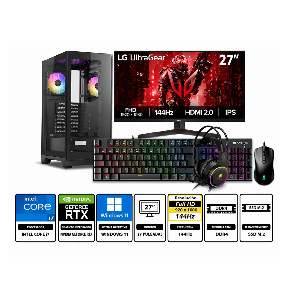 GENERICO - Pc Core I7-12700F Propc Cx300 16-512-27" Geforce Rtx 3050 6Gb, W11Home