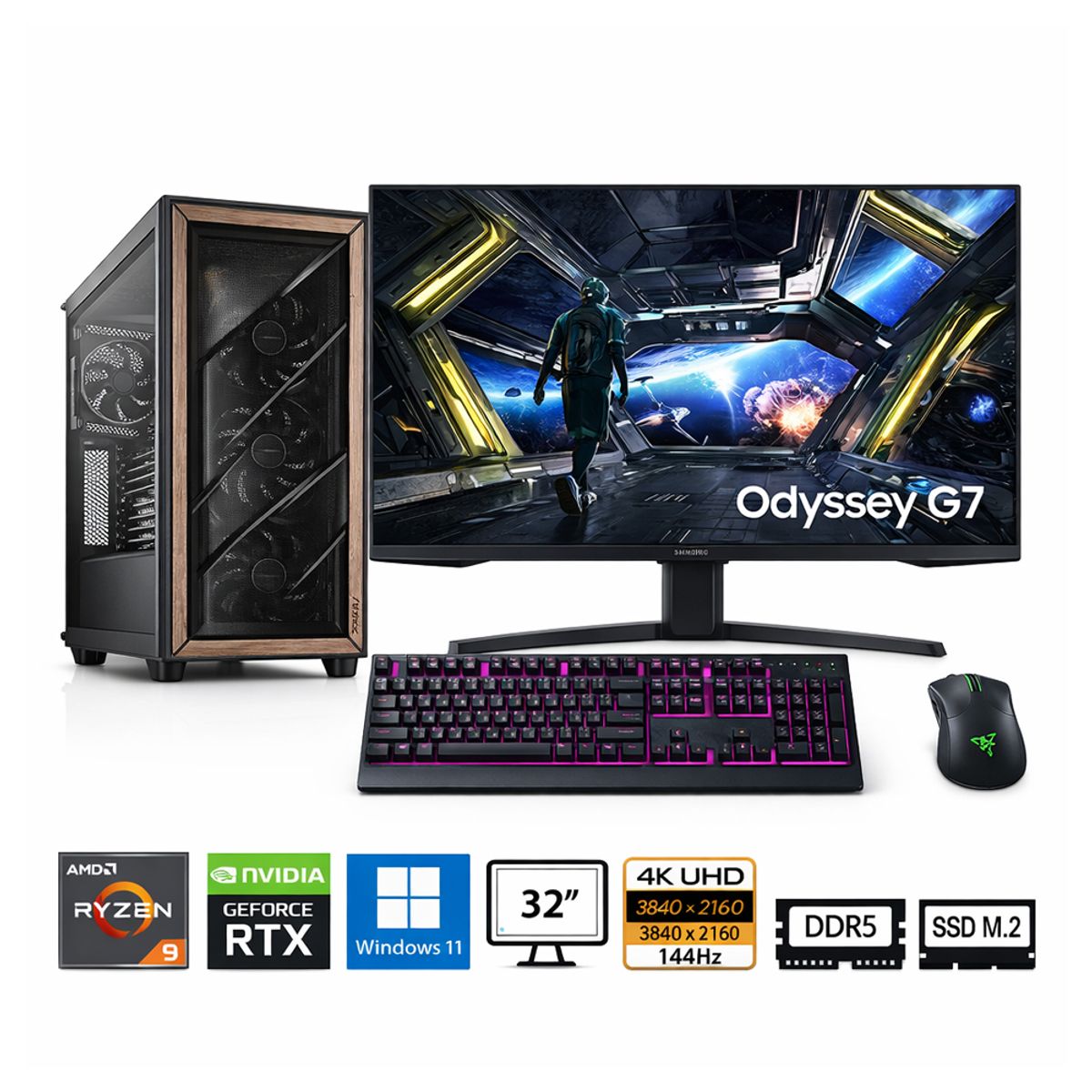 GENERICO - Pc Ryzen 9 9950X Propc Flux Pro 32-2Tb-32" Geforce Rtx 5090 32Gb, W11Pro
