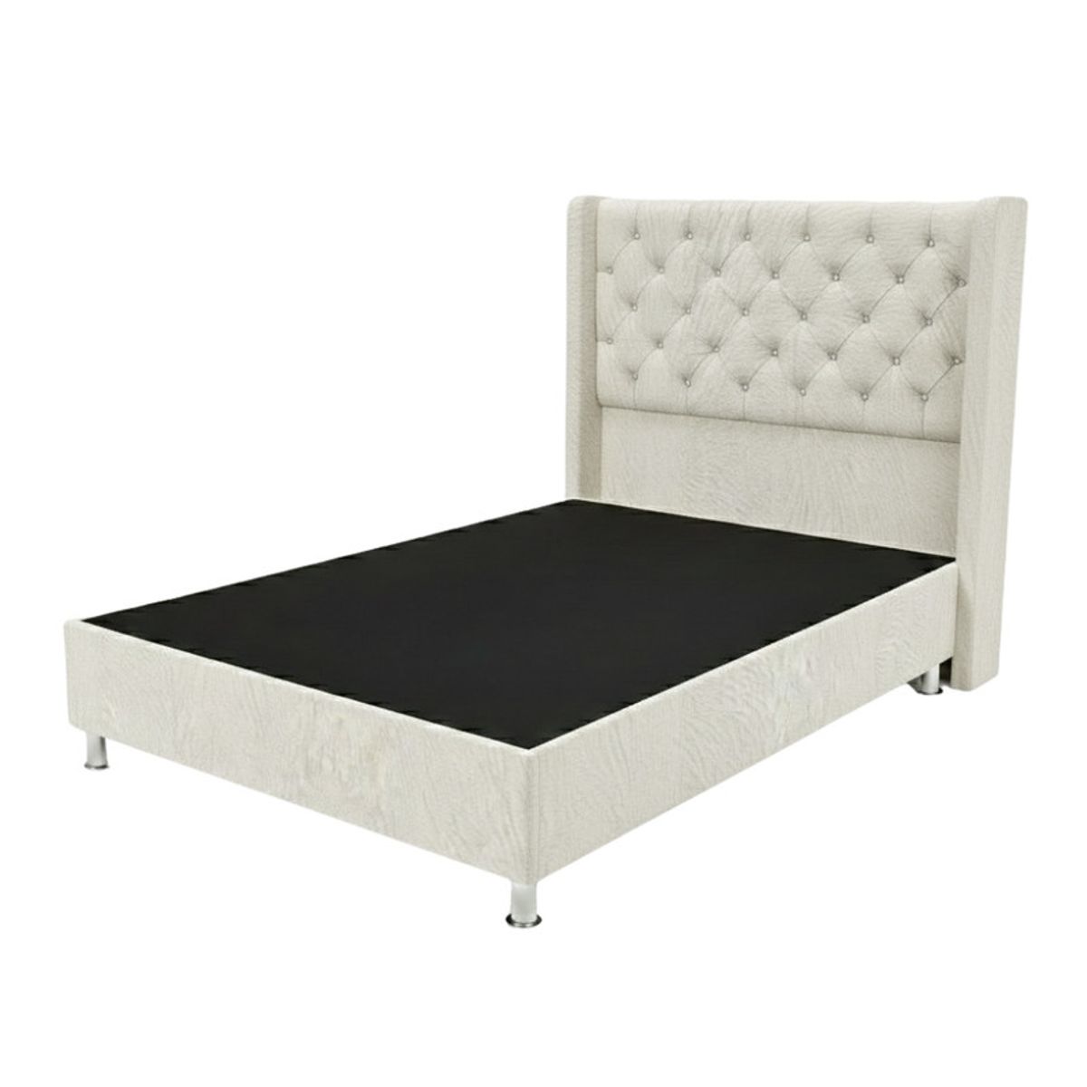 TODO SOBRE HOGAR - Cama Box Tarima Essenza + Cabecera Nordic 1.5 Plazas - Blanco
