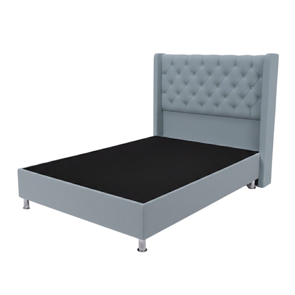 TODO SOBRE HOGAR - Cama Box Tarima Essenza + Cabecera Nordic 1.5 Plazas - Gris Claro