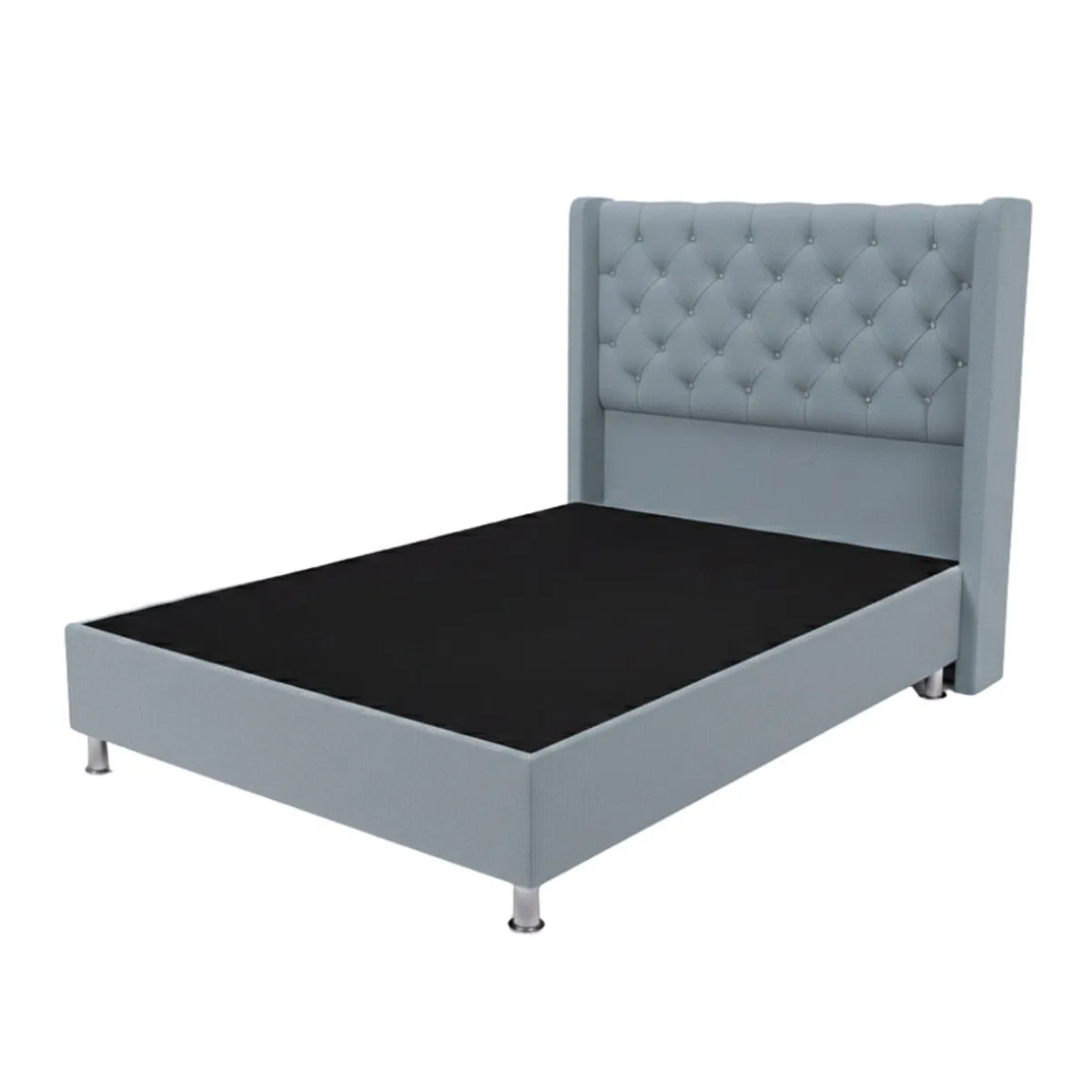 TODO SOBRE HOGAR - Cama Box Tarima Essenza + Cabecera Nordic 2 Plazas - Gris Claro