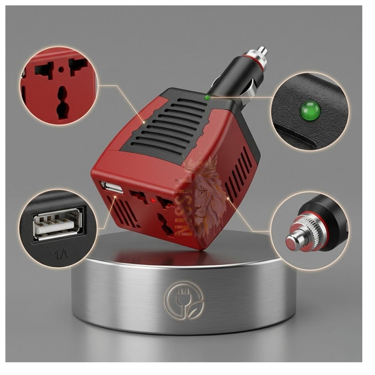 OEM - INVERSOR DE CORRIENTE PARA AUT0 DE 12V A 220V ENTRADA USB Y CARGADOR UNIVERSAL