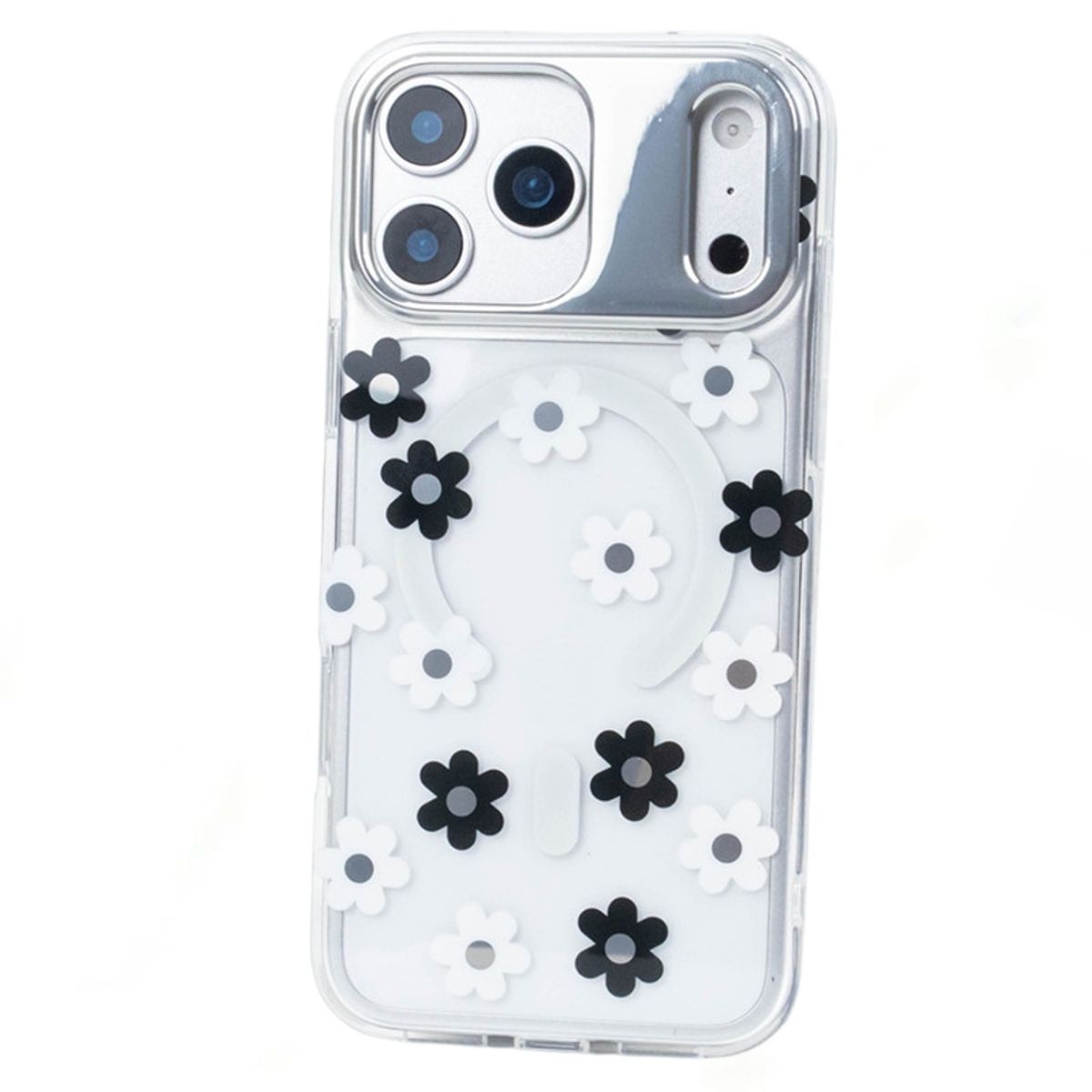 CASE - Funda Mikalen Con Magsafe Floreado Para Iphone 17 Pro - Blanco + Mica Vidrio